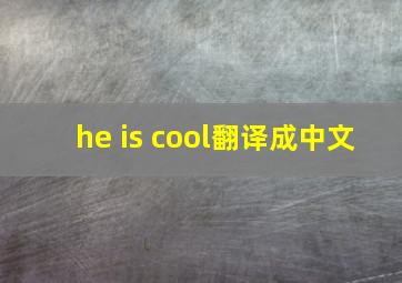 he is cool翻译成中文